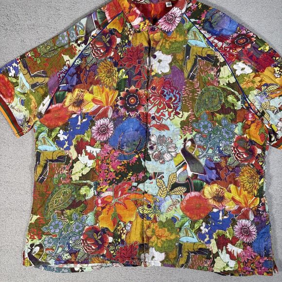 Robert Graham Limited Edition Shirt Men’s Size 3XL Landscapes Floral Linen - Picture 2 of 16